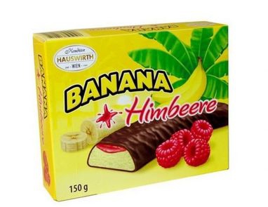 Dezert banán malina v čokoláde 150g Hauswirth