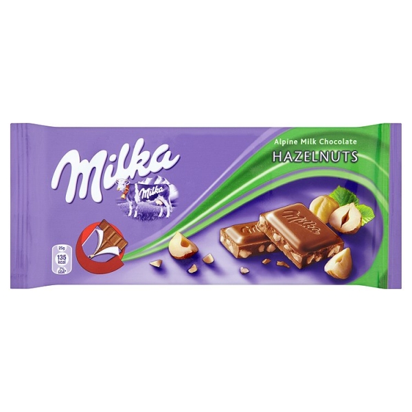 Čok.Milka 100g Hazelnutdrvené orechy