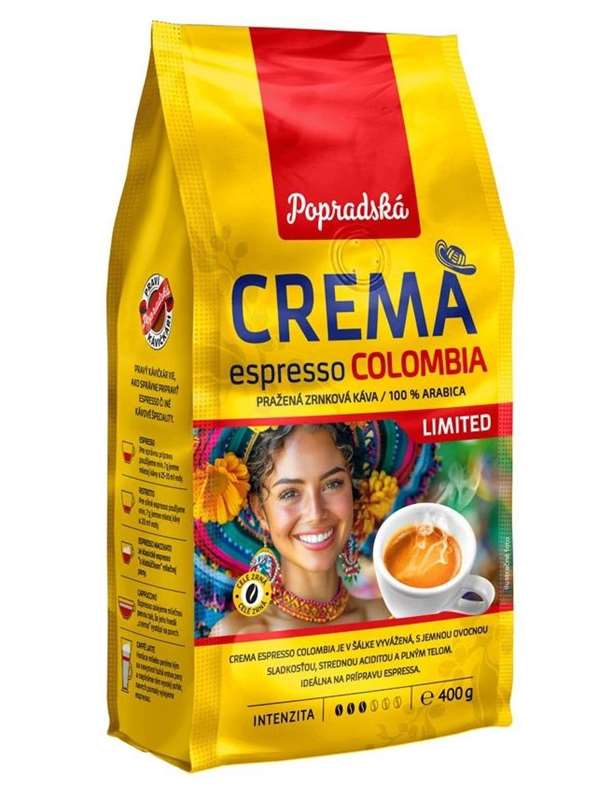 Káva Popradská Colombia espreso 400g zrnková