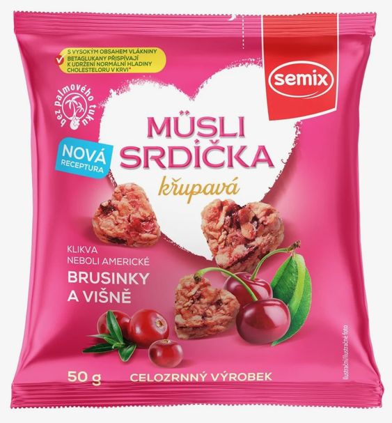 Musli srdiečka brusnica višňa 50g Semix